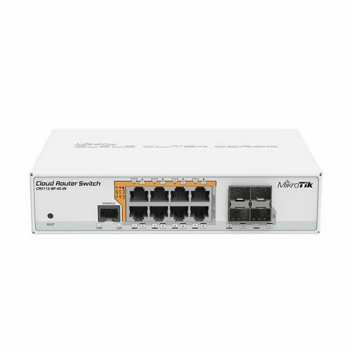 Picture of MikroTik CRS112-8P-4S-IN, 8GBE,POE, POE+,DC, 4SFP